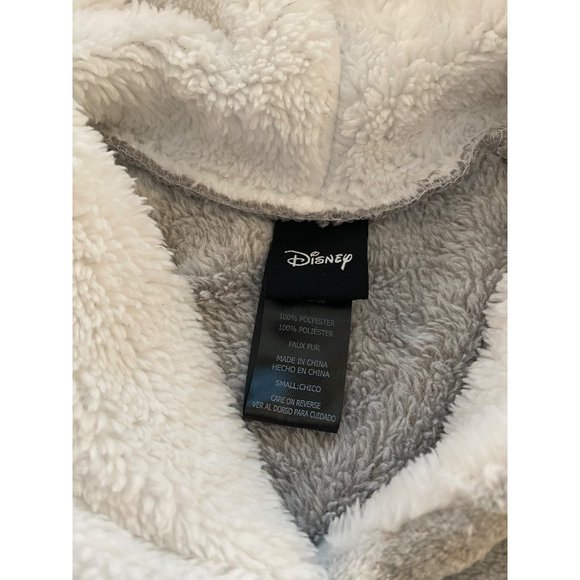 Disney Mickey‎ Fleece Lounge Hoodie Women Small Grey Pajamas PJs Plush Cozy Warm - Picture 6 of 16
